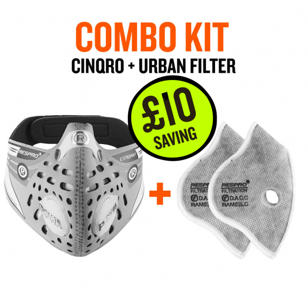 Cinqro™ Mask with Urban Filter Twin Pack - Bluenote
