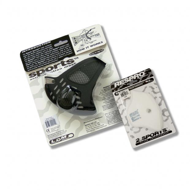 Sportsta Mask with Sports Filter Twin Pack - Packaging